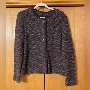 CHRISTOPHER & BANKS Wool Blend Handknit Button Front Cardigan Sweater Large